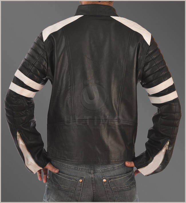 Fight Club Black & White Project Mayhem Motorcycle Retro Slim Fit 