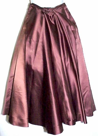 VINTAGE SILK / SATIN DANCERS SKIRT RUFFLES 2 ZIPPERS  