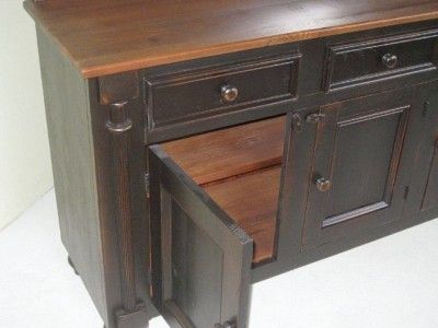 New Rustic Style Buffet Server. Old Pine Black Buffet.  