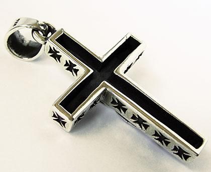 JESUS CROSS CRUCIFIX STERLING SILVER ROCK BIKER PENDANT  