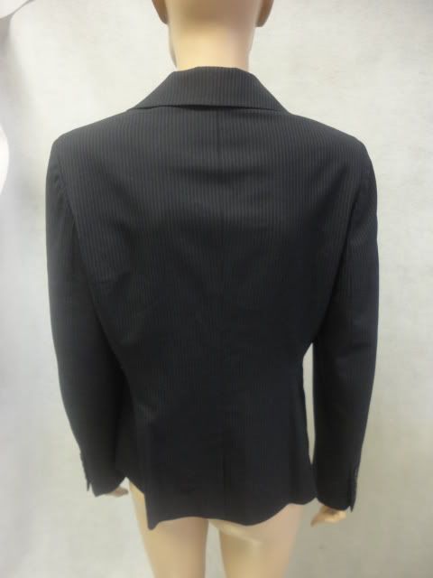 ANN TAYLOR Black Striped Wool Blazer Jacket Sz 6 S  