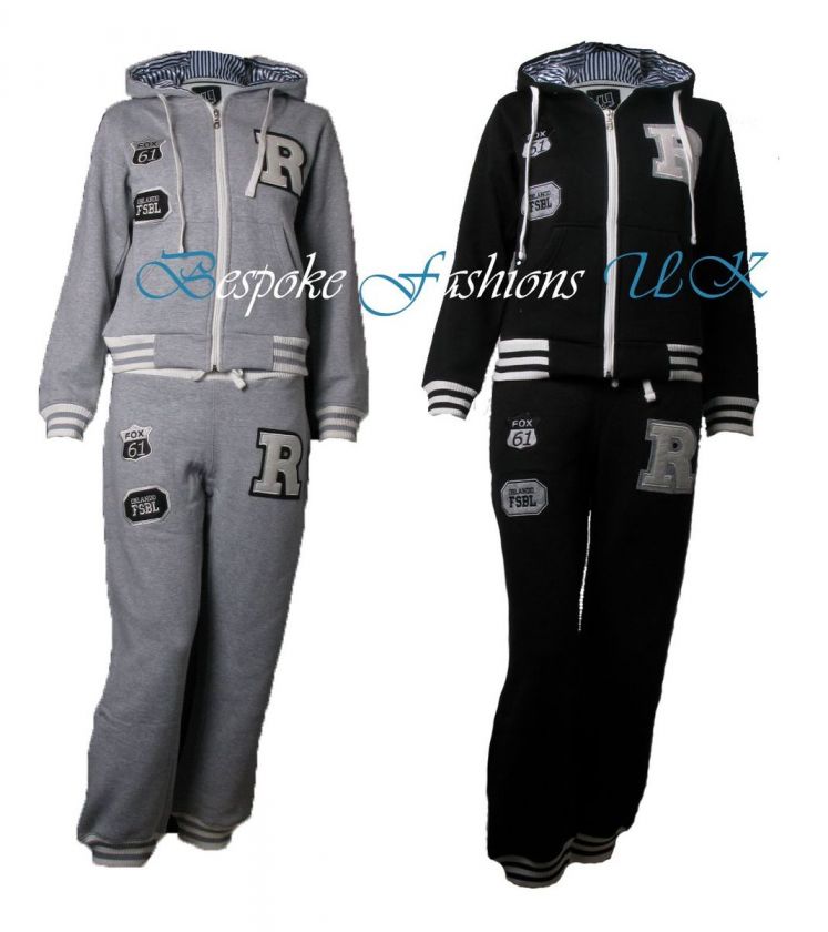 NEW LADIES FLEECE WOMENS TRACKSUIT ZIP FASTENING HOODIE WITH BOTTOMS 