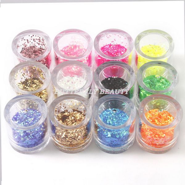 12pot Nail Art Tiny hexagon Glitter Decoration B29  