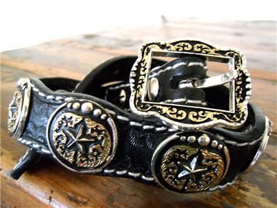 WESTERN STAR GENUINE LEATHER DOG COLLAR W/CONCHO  