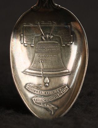 ANTIQUE PHILADELPHIA OLD LIBERTY BELL STERLING SILVER SOUVENIR SPOON 