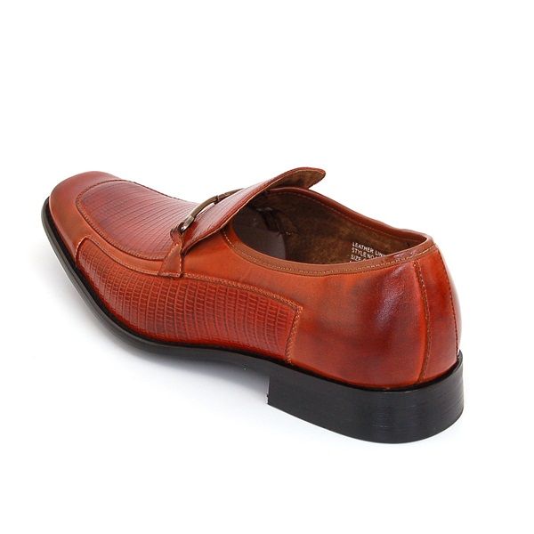 Mens Leather Dress Shoes Slip on Loafers Buckle Dressy Print Free Shoe 