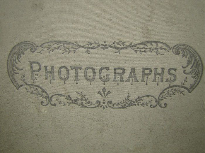 Antique Photo Album Gray Hard Cover Book Family/Friends  