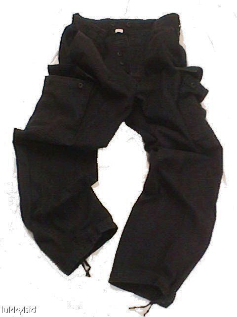 ORIGINAL GERMAN ARMY BLACK MOLESKIN COMBAT TROUSERS  