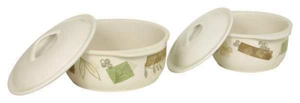 CORELLE TEXTURED LEAVES STONEWARE 4 pc CASSEROLE SET  