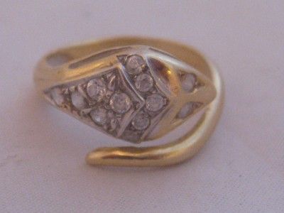 VINTAGE 18ct GOLD & PASTE SNAKE RING SIZE L FREE P&P  