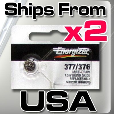 2pcs ENERGIZER WATCH BATTERIES 377 / 376 SR626SW SR626W  