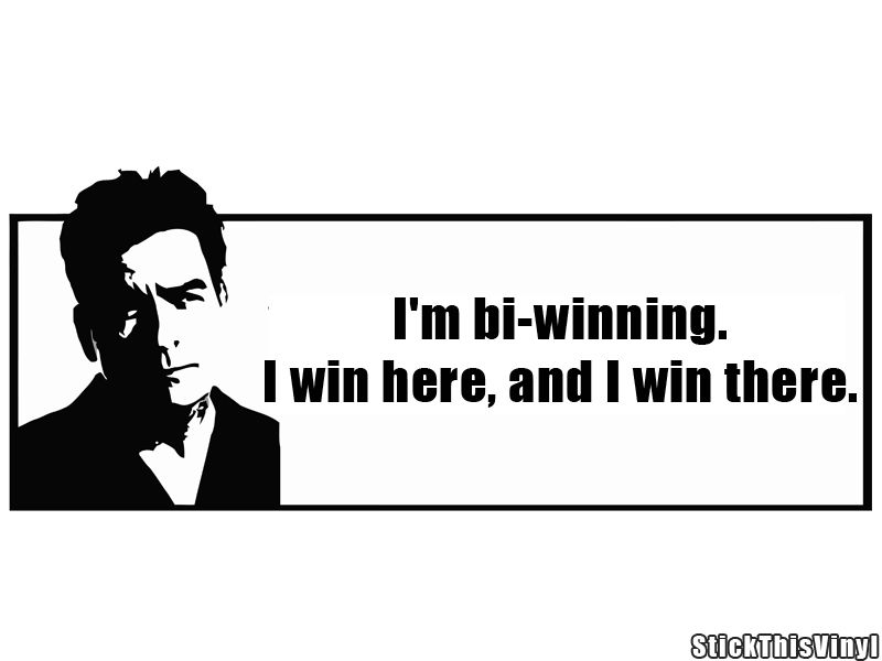 Charlie Sheen Bi Winning Quote Vinyl Sticker (2x)  