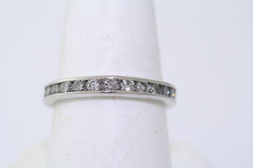 Platinum 1.0ctw Round Diamond Wedding Band Ring size 8.75  