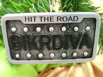 New Female Biker Diva Motorcycle License Plate Ornament  