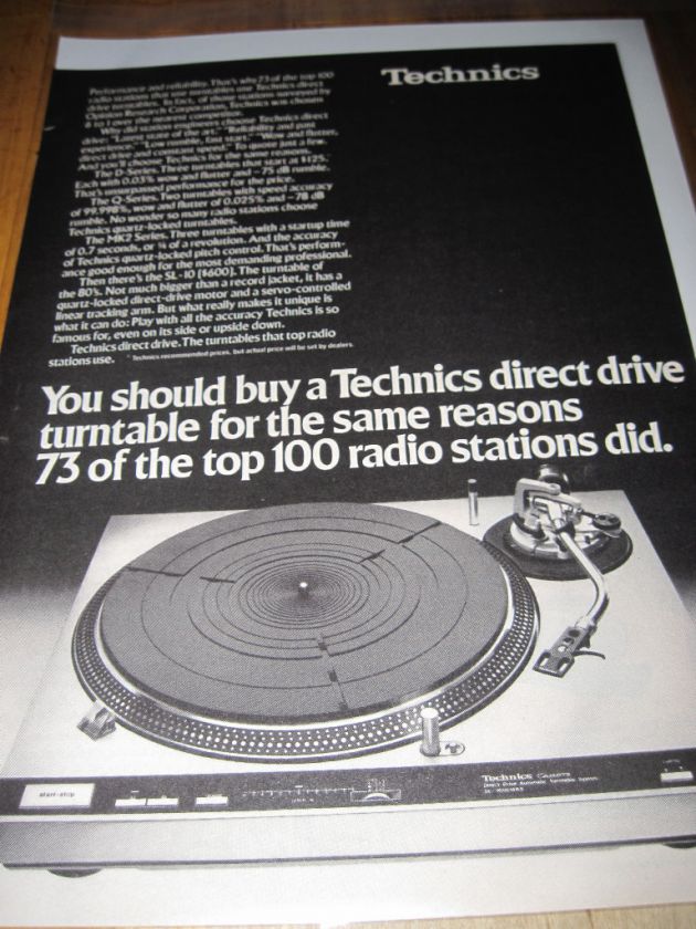 TECHNICS MK2 TURNTABLE AD  