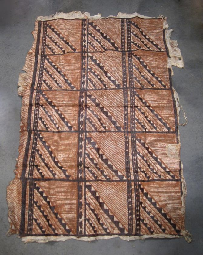 Hawaiian Tapa Kapa Bark Cloth c1900 Antique Hand Woven & Decorated 71 