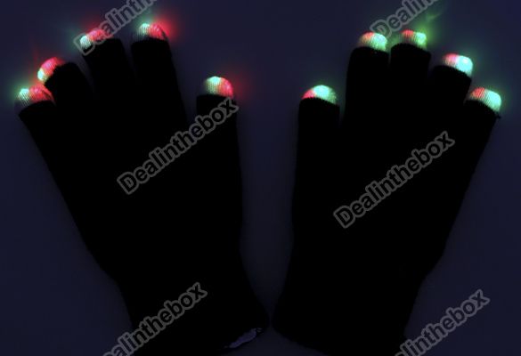 Light Up Gloves Function LED Lights Rave See Flashing  