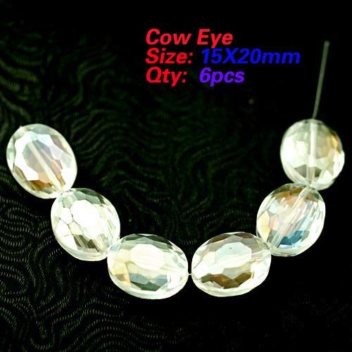   20mm Lots 6pcs Faceted Jewelry Accessory Crystal Loose Bovine bead New