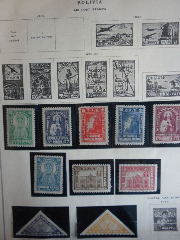 BOLIVIA 1938 87 Never Hinged collection on album pages  