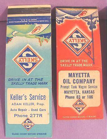 Vintage SKELLY OIL Match Book Covers Kansas Iowa  