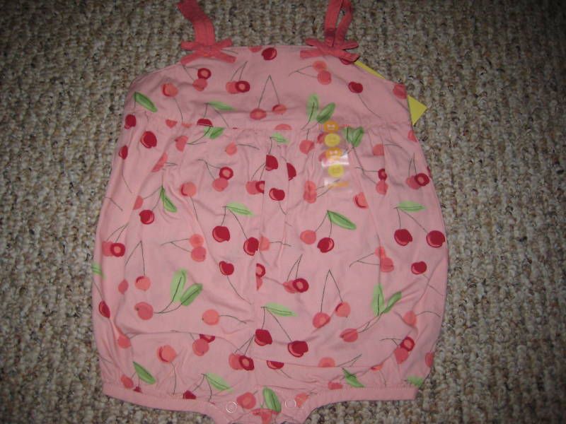 NWT Gymboree Baby Girl Sweet Cherries Pink Romper 3 6 m  