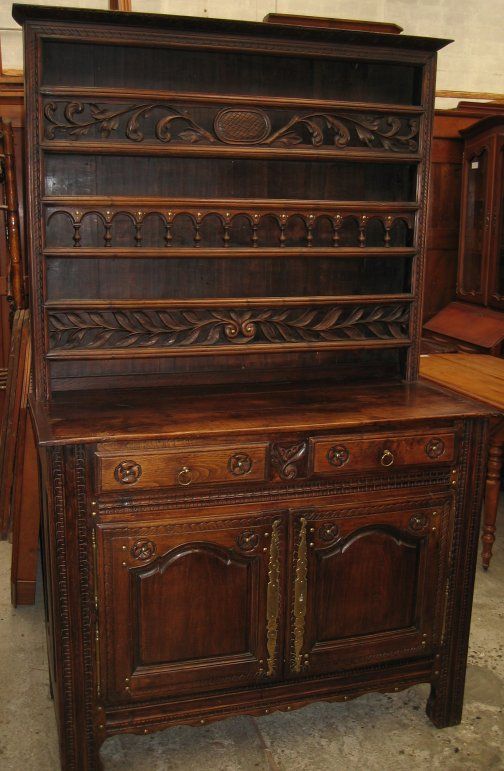   Vaisselier Buffet made in France of Solid Carved Chestnut circa 1850s