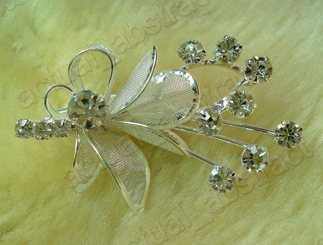 wholesale88Czech rhinestone&silver plated brooch free  