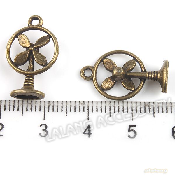 50x Antique Bronze Charms Electric Fan Pendants 140445  