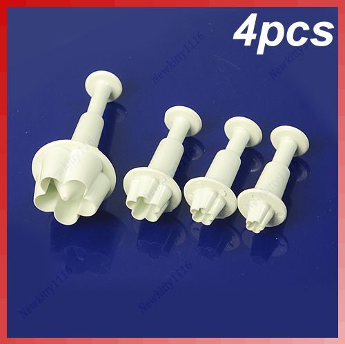 4pcs Plum Flower Plunger Cutter Mold Sugarcraft Fondant Cake 