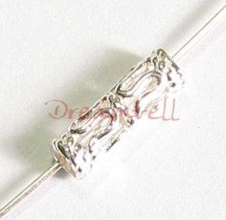 6x Bright Sterling Silver tube Bead spacer 3mm x 10mm  
