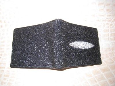 Mens Exotic Stingray Skin Western Wallet Black  