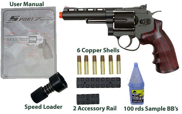 WG Metal CO2 Non Blowback Airsoft Revolver Pistol  