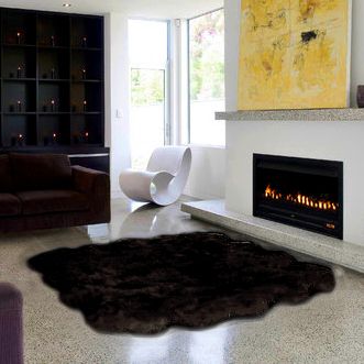 OCTO Pelt SHEEPSKIN RUG sheep skin Fur   OCTO BLACK fu  