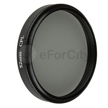 NEW For Canon EF 50mm f/1.8 II 52mm CPL Filter + Snap On Pinch Lens 