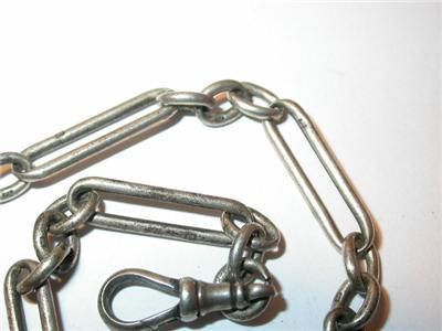 ANTIQUE SILVER LONG LINK ALBERT WATCH CHAIN 1913   14  