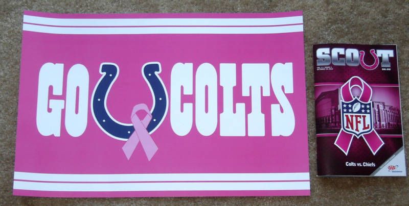 INDIANANAPOLIS COLTS   KANSAS CITY CHIEFS 2010 PROGRAM & POSTER  