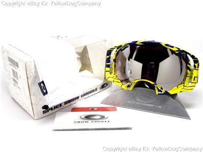 NEW IN BOX OAKLEY SPLICE SNOW GOGGLES BLOCK TEXT NAVY MINT BLACK 