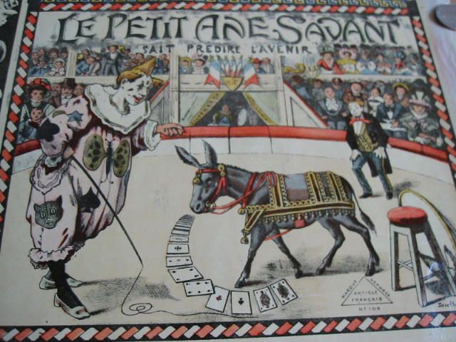 1890s French Game PRINT LITTLE DONKEY   CIRCUS / Clown  