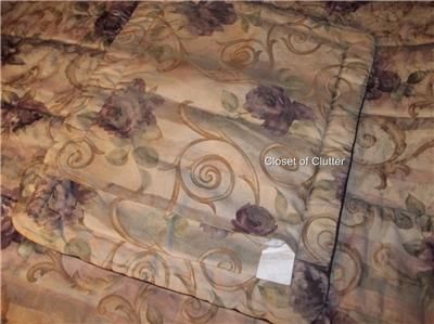 Croscill Chambord Rose Full/Queen 96x88 Comforter Set 4 Quilted Shams 