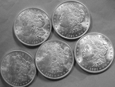   ROLL 1921 MORGAN SILVER DOLLARS CHAU MS CHBU LUSTEROUS LADIES  