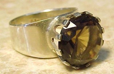 8ct Smoky Topaz / Sterling Silver Womens Ring; Mexico ~ Size 7.75 