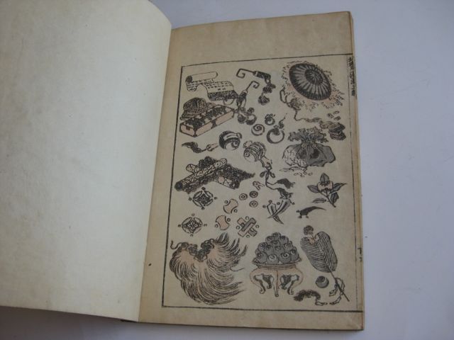 Antique 1800s KUNIYOSHI HOKUSAI JAPANESE WOODBLOCK PRINT SKETCH BOOK 