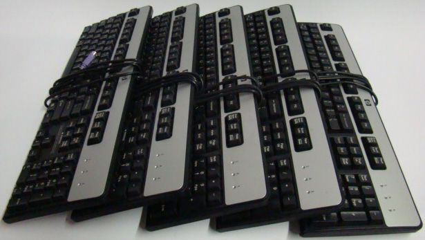 5x HP SILVER BLACK COMPUTER KEYBOARD 9109 434820 PS/2  