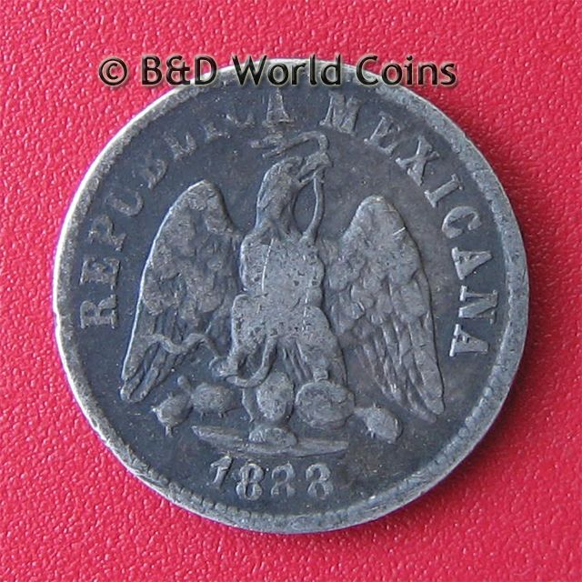 MEXICO 1888 Mo M 10 CENTAVOS SILVER MEXICO MINT 17.5mm  