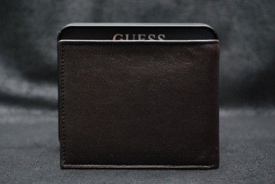 GUESS BY MARCIANO BROWN GENUINE LEATHER BIFOLD WALLET  