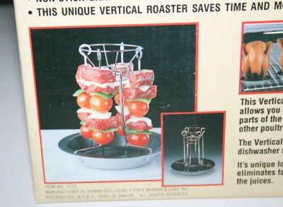 Emson Vertical Poultry Roaster Gravy Pan Shish Kabob  