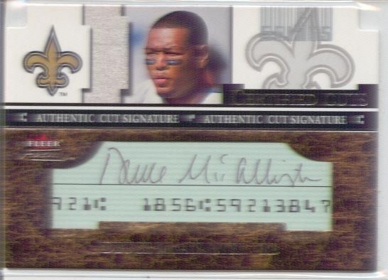 deuce mcallister rookie auto autograph cut signature saints ole miss 