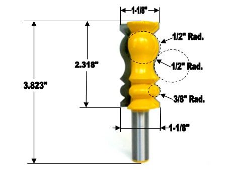 pc 1/2 SH 2 5/16 Long Crown Molding Router Bit Set  