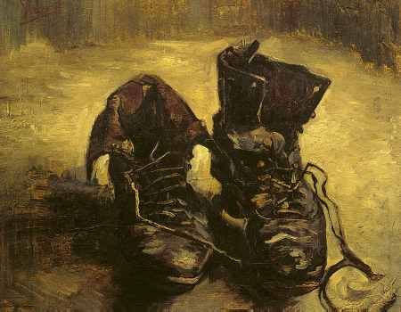 FRAMED Vincent Van Gogh Pair of Shoes Repro CANVAS ART  