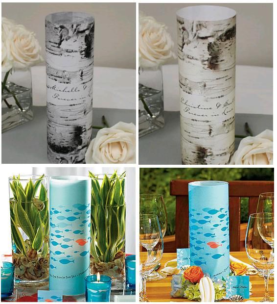 4pk Wedding Personalized / Customized Vellum Luminary Wraps With 